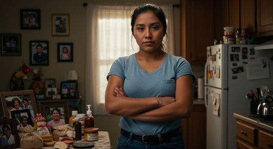 Mujer emprendedora latina superando barreras culturales.